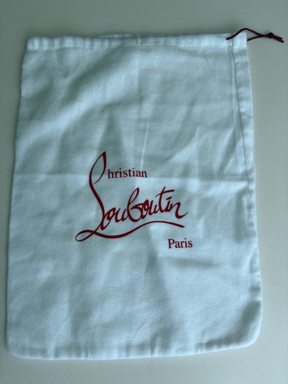 Christian Louboutin White Dust Bag with Red Logo
